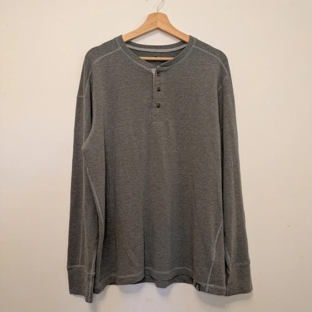 North Face Sweater Mens XL Long Sleeve Crew Neck Pullover Henley Heather Grey